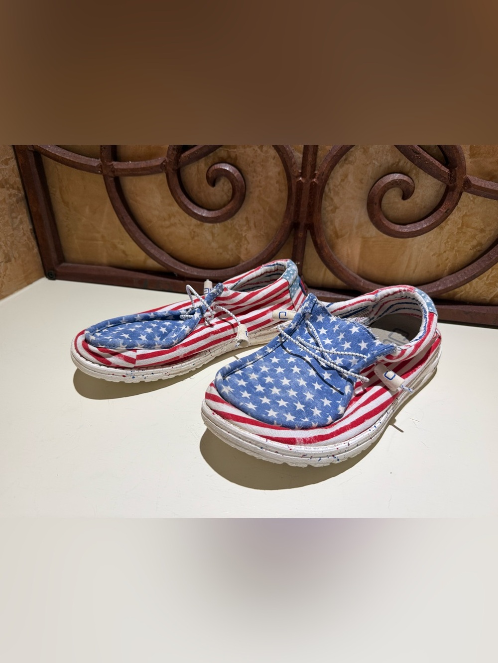 Hey Dude Americana Stars & Stripes Slip-On Loafers - Blue/Red/White